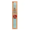 Easter Set, wooden keychain & aromatic flat Easter candle (30cm) (TURQUOISE)
