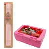 Easter Set, children's snack container PINK & scented flat Easter candle (30cm) (PINK)