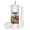 Tumbler stainless steel 600ml, with metal straw & cleaning brush