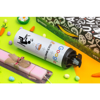 Google + Stack overflow + Coffee, Easter candle,Travel Tumbler 2 Lids, with metal straw & cleaning brush & aromatic flat candle (30cm) (PINK)