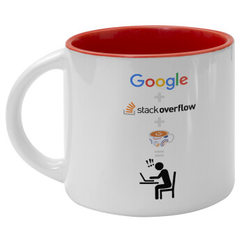 Google + Stack overflow + Coffee, Κούπα κεραμική 400ml