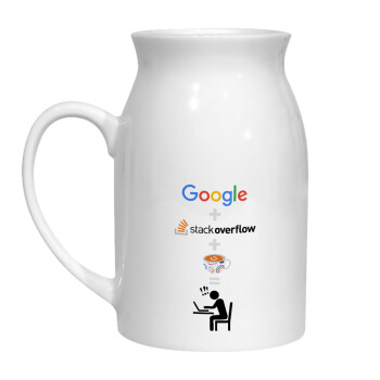 Google + Stack overflow + Coffee, Κανάτα Γάλακτος, 450ml (1 τεμάχιο)