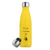 Yellow Stainless Steel Metallic Thermos, double-walled, 500ml
