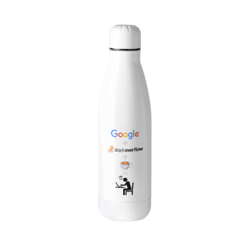 Google + Stack overflow + Coffee, Metal mug thermos (Stainless steel), 500ml