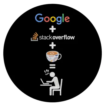 Google + Stack overflow + Coffee, Επιφάνεια κοπής γυάλινη στρογγυλή (30cm)
