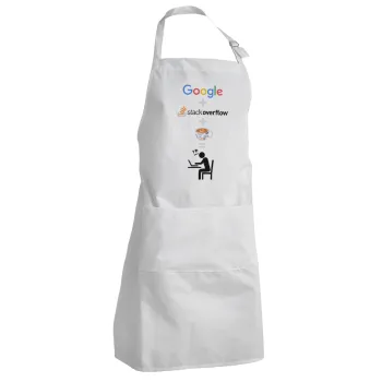 Google + Stack overflow + Coffee, Adult Chef Apron (with sliders and 2 pockets)