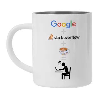 Google + Stack overflow + Coffee, Mug Stainless steel double wall 300ml