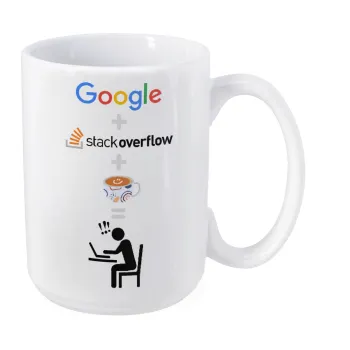 Google + Stack overflow + Coffee, Κούπα Mega, κεραμική, 450ml