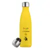 Yellow Stainless Steel Metallic Thermos, double-walled, 500ml