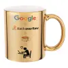 Mug ceramic, gold mirror, 330ml