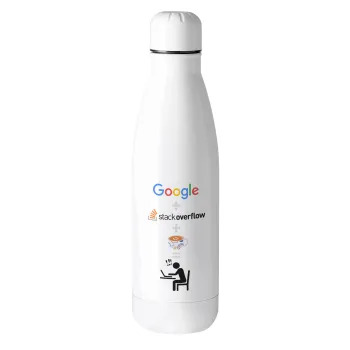 Google + Stack overflow + Coffee, Metal mug thermos (Stainless steel), 500ml