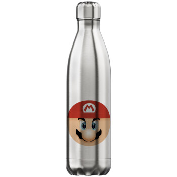Super mario flat, Inox (Stainless steel) hot metal mug, double wall, 750ml