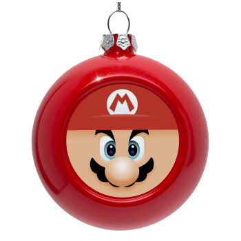 Super mario flat, Red Christmas tree ornament bauble 8cm