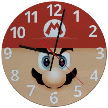 Super mario flat, Ρολόι τοίχου γυάλινο (30cm)