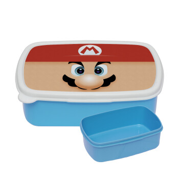 Super mario flat, ΜΠΛΕ παιδικό δοχείο φαγητού (lunchbox) πλαστικό (BPA-FREE) Lunch Βox M18 x Π13 x Υ6cm