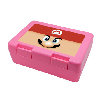 Super mario flat, Children's cookie container PINK 185x128x65mm (BPA free plastic)