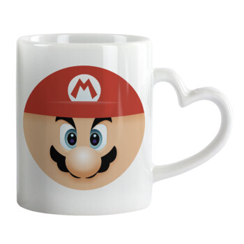 Super mario flat, Mug heart handle, ceramic, 330ml
