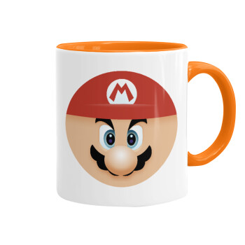 Super mario flat, Mug colored orange, ceramic, 330ml