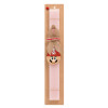 Easter Set, wooden keychain & scented flat Easter candle (30cm) (PINK)