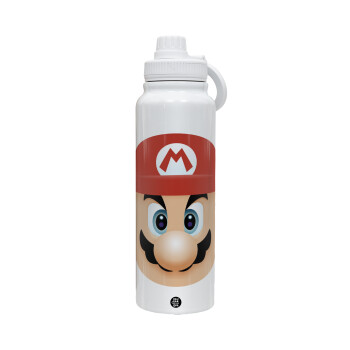 Super mario flat, 1L Stainless Steel Thermal Bottle with Phone Holder & Double Wall Insulation
