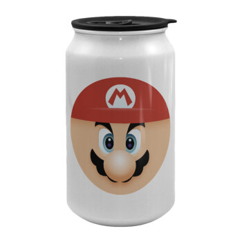 Super mario flat, Κούπα ταξιδιού μεταλλική με καπάκι (tin-can) 500ml