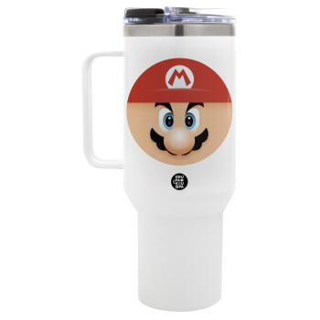 Super mario flat, Mega Tumbler με καπάκι, διπλού τοιχώματος (θερμό) 1,2L