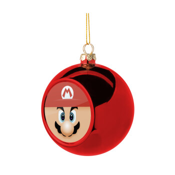 Super mario flat, Christmas tree ball Red 8cm