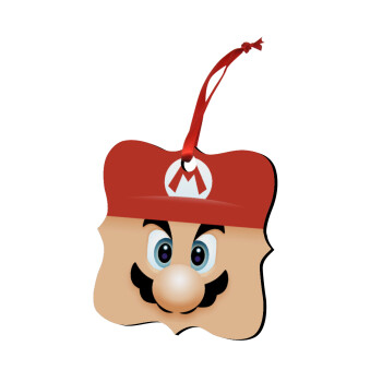 Super mario flat, Christmas ornament polygon wooden 7.5cm