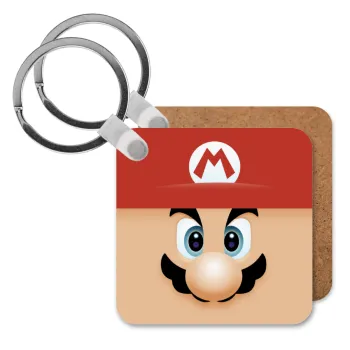 Super mario flat, Μπρελόκ Ξύλινο τετράγωνο MDF