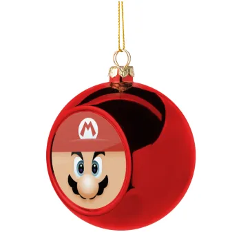 Super mario flat, Christmas tree ball Red 8cm