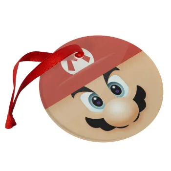 Super mario flat, Στολίδι Χριστουγεννιάτικο στολίδι γυάλινο 9cm