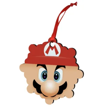 Super mario flat, Στολίδι Χριστουγεννιάτικο στολίδι snowflake ξύλινο 7.5cm