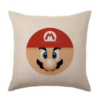 Super mario flat, Μαξιλάρι καναπέ ΛΙΝΟ 40x40cm περιέχεται το  γέμισμα