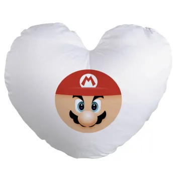 Super mario flat, Μαξιλάρι καναπέ καρδιά 40x40cm περιέχεται το  γέμισμα