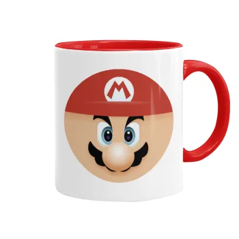 Super mario flat, Mug colored red, ceramic, 330ml