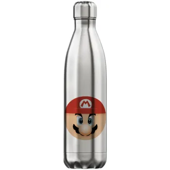 Super mario flat, Μεταλλικό παγούρι θερμός Inox (Stainless steel), διπλού τοιχώματος, 750ml