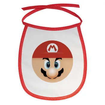 Super mario flat, Σαλιάρα μωρού αλέκιαστη με κορδόνι Κόκκινη
