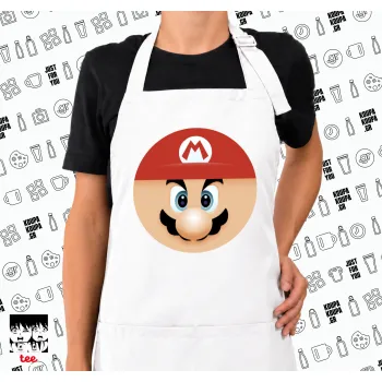 Super mario flat, Ποδιά μακριά Σεφ ολόσωμη με τσέπες white (ΕΝΗΛΙΚΩΝ)