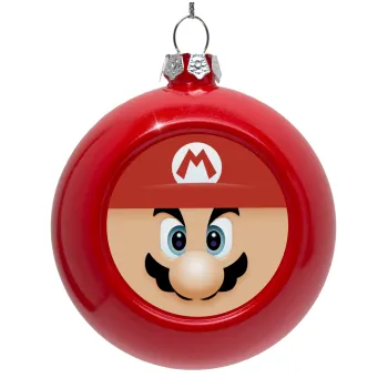 Super mario flat, Red Christmas tree ornament bauble 8cm