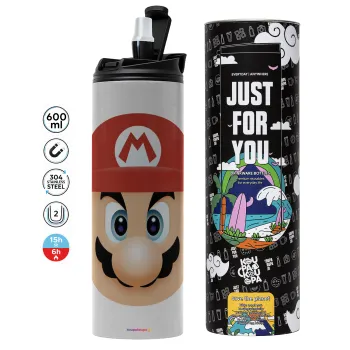 Super mario flat, Tumbler stainless steel GREY 600ml