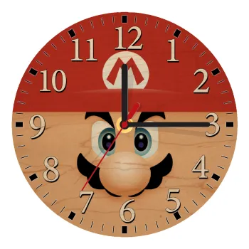 Super mario flat, Ρολόι τοίχου ξύλινο plywood (20cm)