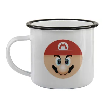 Super mario flat, Κούπα εμαγιέ με μαύρο χείλος 360ml