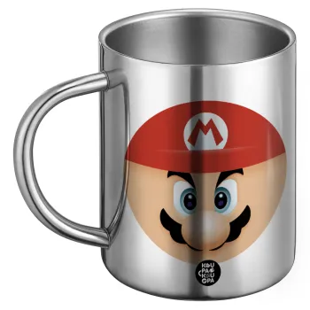 Super mario flat, Ανοξείδωτη Μεταλλική Κούπα 450ml - Διπλού Τοιχώματος