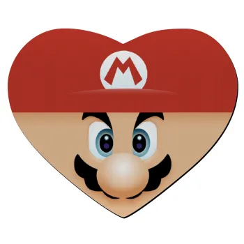 Super mario flat, Mousepad καρδιά 23x20cm