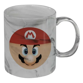 Super mario flat, Κούπα κεραμική, marble style (μάρμαρο), 330ml