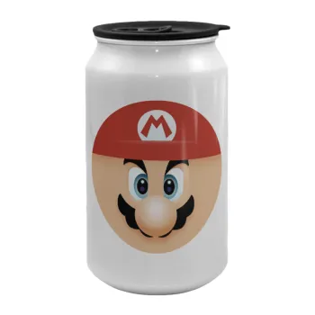 Super mario flat, Κούπα ταξιδιού μεταλλική με καπάκι (tin-can) 500ml