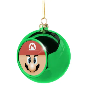 Super mario flat, Green Christmas tree ornament ball 8cm