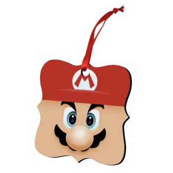 Super mario flat, Στολίδι Χριστουγεννιάτικο στολίδι polygon ξύλινο 7.5cm