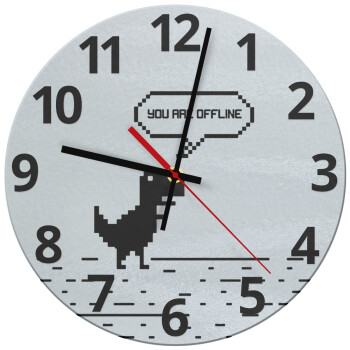 You are offline dinosaur, Ρολόι τοίχου γυάλινο (30cm)