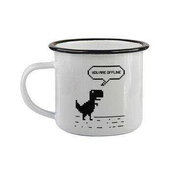 You are offline dinosaur, Κούπα εμαγιέ με μαύρο χείλος 360ml